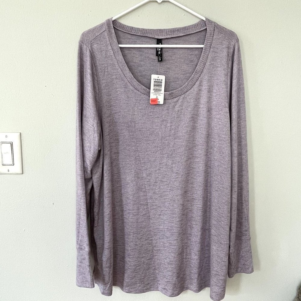 NWT Torrid pastel purple long sleeved pullover casual warm sweater women size 2